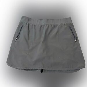 Charcoal Mini Skirt with Zipper Pockets